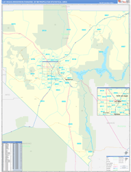 Las Vegas-Henderson-Paradise Metro Area Wall Map Basic Style 2026